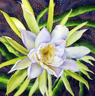 Pitaya, floral, watercolor